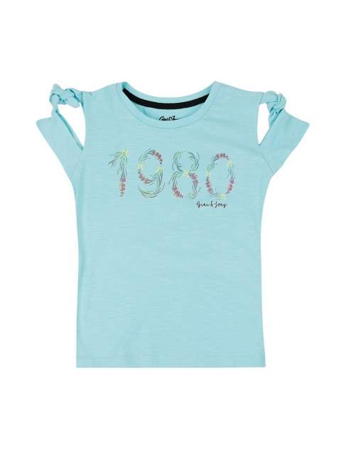 

Gini and Jony Girls Blue & Green Printed Top