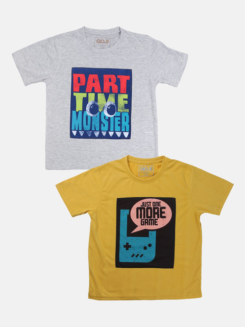

GOJI Kids Assorted Typography Printed Applique T-shirt