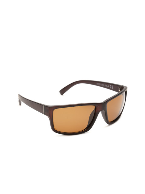

Daniel Klein Men Polarised Rectangle Sunglasses DK3133-COL3, Brown