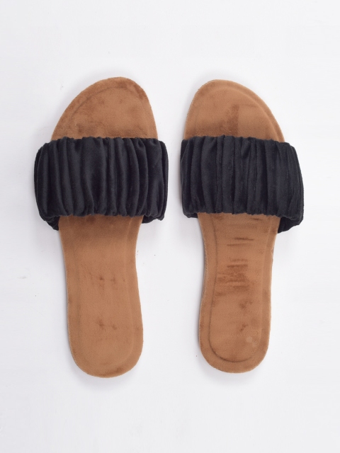 

Apratim Women Black Open Toe Flats