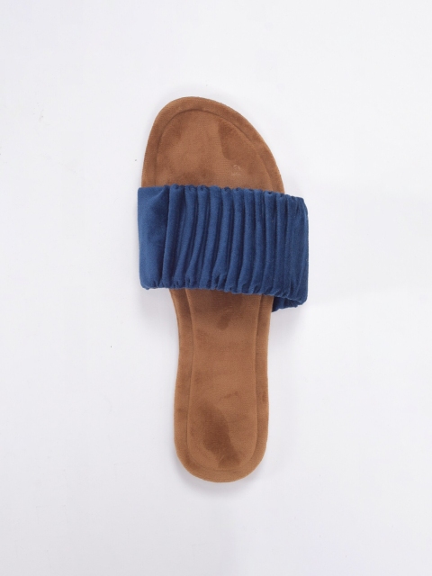 

Apratim Women Blue Printed Open Toe Flats