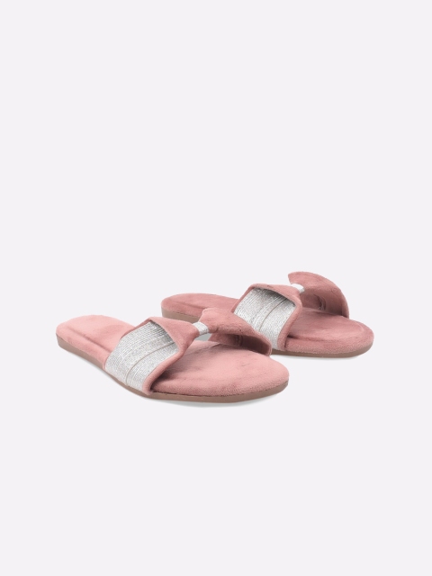 

Apratim Women Peach-Coloured Colourblocked Open Toe Flats