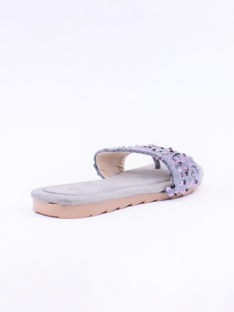 

Apratim Women Grey Printed Party Open Toe Flats