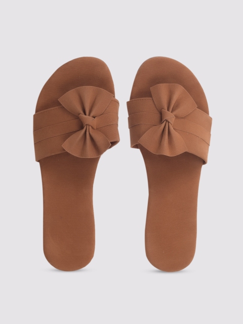 

Apratim Women Tan Open Toe Flats with Bows