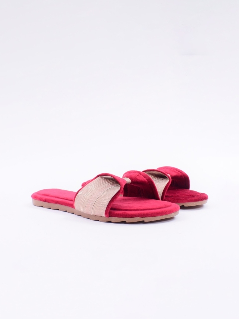 

Apratim Women Fuchsia Colourblocked Open Toe Flats