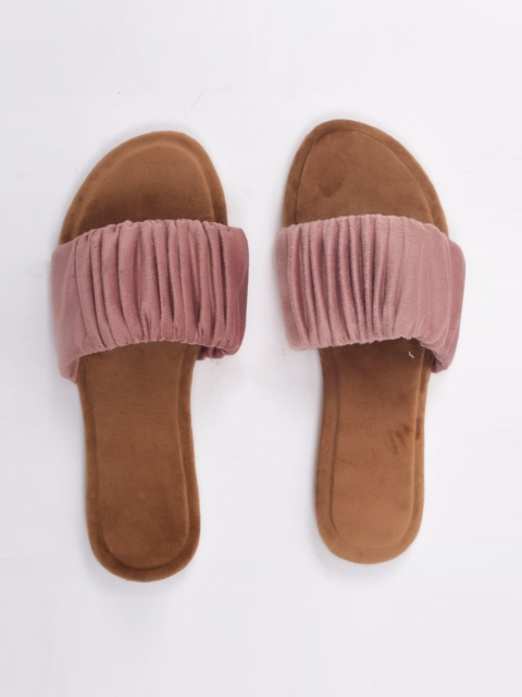 

Apratim Women Peach-Coloured Printed Party Open Toe Flats