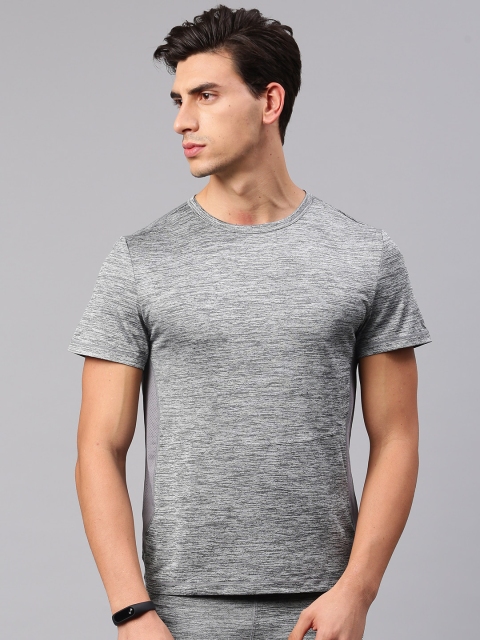 

HRX Active by Hrithik Roshan Men Grey Solid Round Neck T-shirt