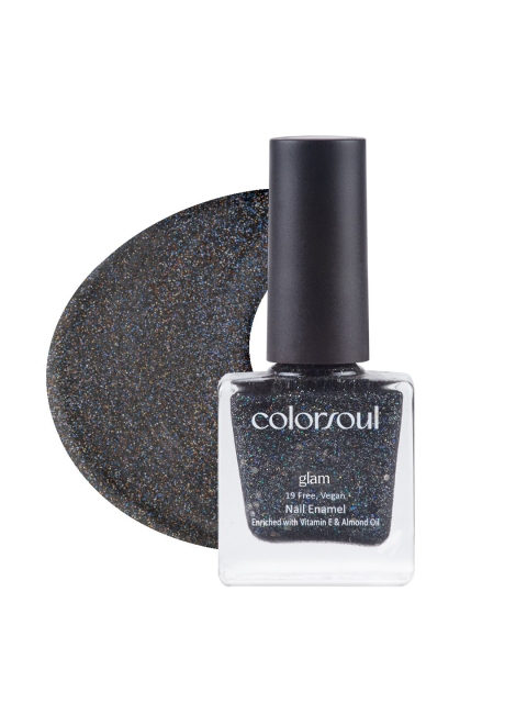 

Colorsoul Glam Vegan Nail Enamel with Vitamin E & Almond Oil - Night Glam G09, Black