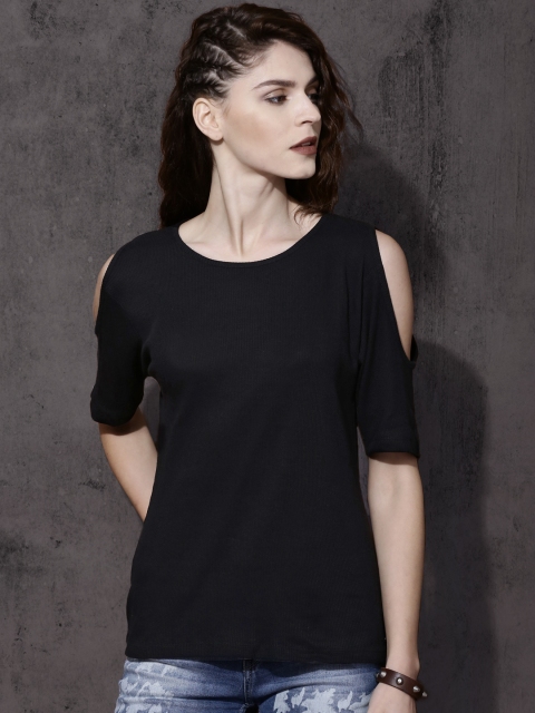 

Roadster Women Black Solid Top