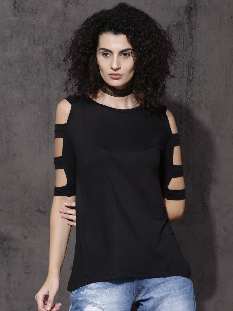 

Roadster Women Black Solid Top