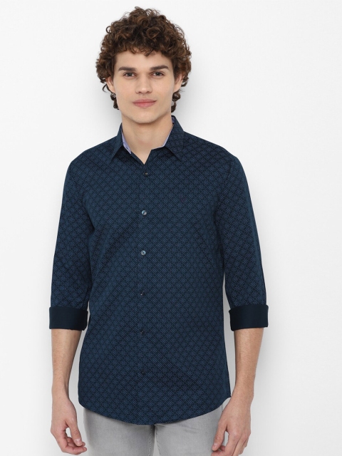 

Allen Solly Men Navy Blue Slim Fit Printed Casual Shirt
