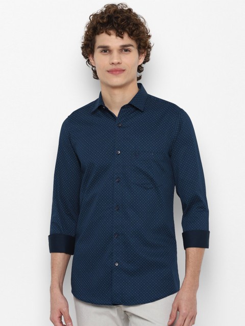

Allen Solly Men Navy Blue Slim Fit Printed Casual Shirt