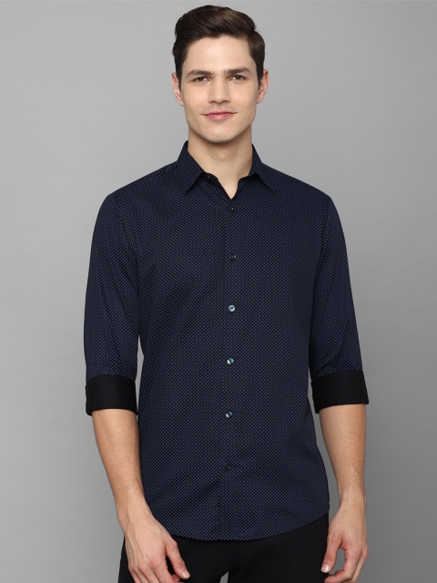 

Allen Solly Men Navy Blue Slim Fit Printed Casual Shirt