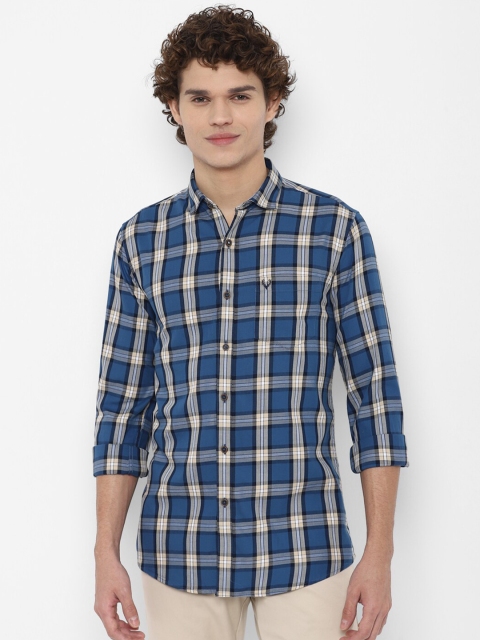 

Allen Solly Men Blue Slim Fit Tartan Checks Checked Casual Shirt