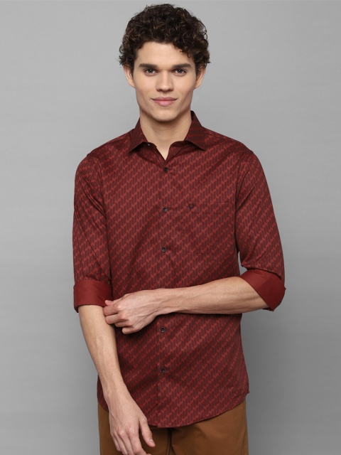 

Allen Solly Men Maroon Slim Fit Printed Casual Shirt