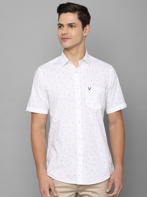 

Allen Solly Men White Slim Fit Printed Casual Shirt