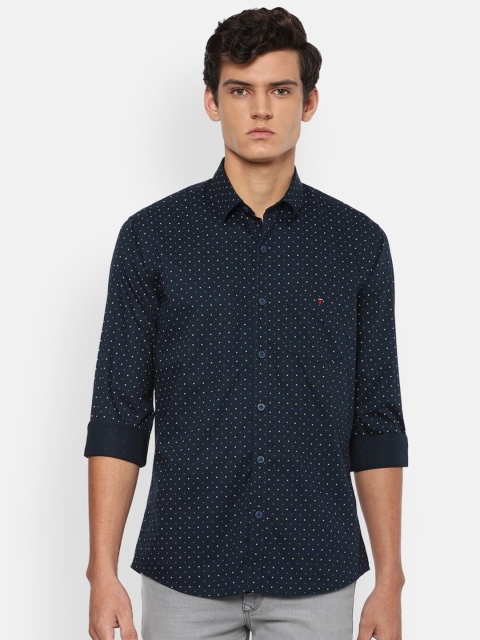 

Louis Philippe Men Cotton Navy Blue Slim Fit Printed Casual Shirt