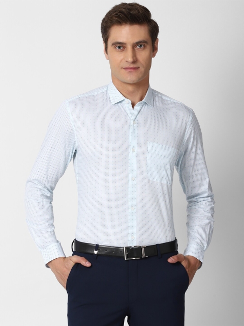 

Peter England Men Blue Printed Formal Shirt