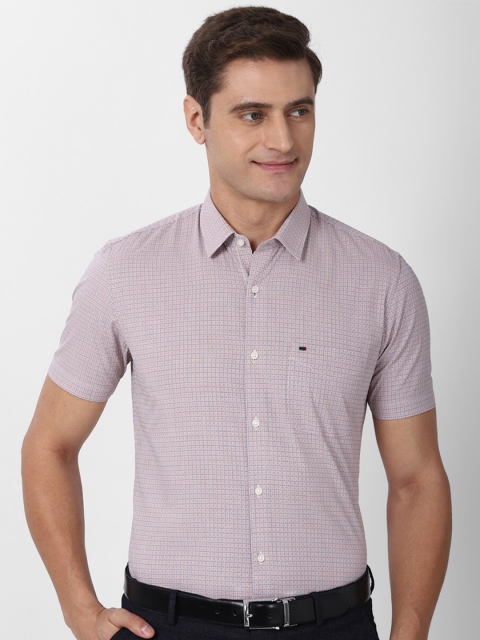 

Peter England Men Purple Slim Fit Micro Checks Formal Shirt