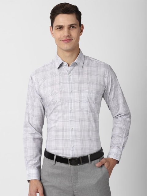 

Peter England Men Grey Checked Formal Shirt