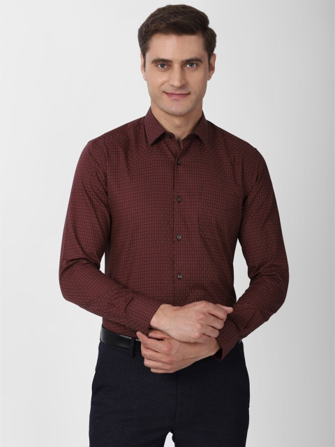

Peter England Men Maroon Printed Formal Shirt