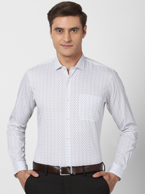 

Peter England Men White Printed Formal Shirt