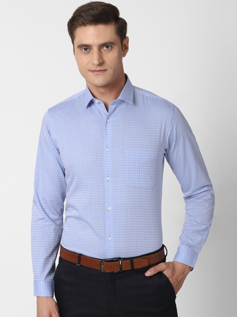 

Peter England Men Blue Slim Fit Checked Formal Shirt