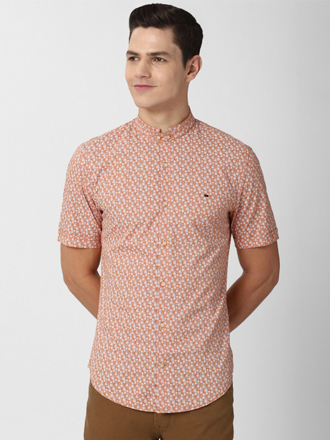 

Peter England Casuals Men Orange Slim Fit Floral Printed Casual Shirt