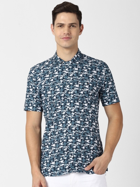 

Peter England Casuals Men Blue Slim Fit Printed Casual Shirt