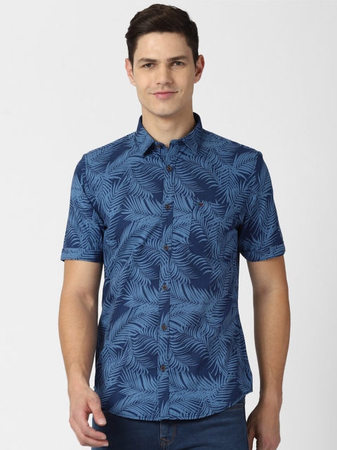 

Peter England Casuals Men Blue Slim Fit Floral Printed Casual Shirt