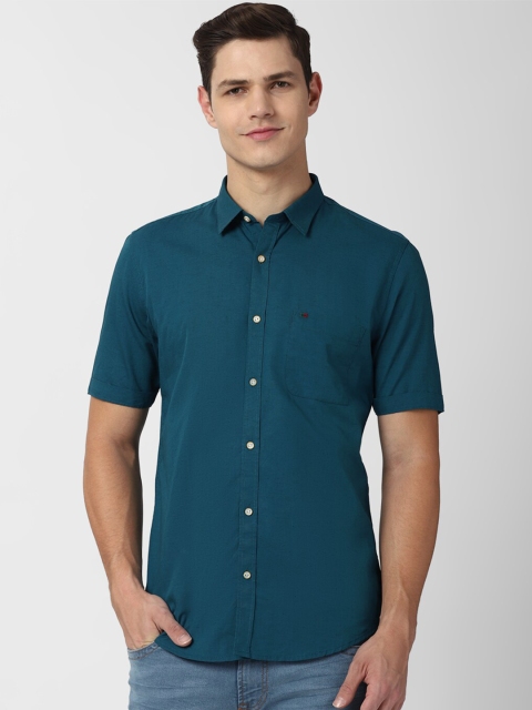 

Peter England Casuals Men Green Slim Fit Casual Shirt