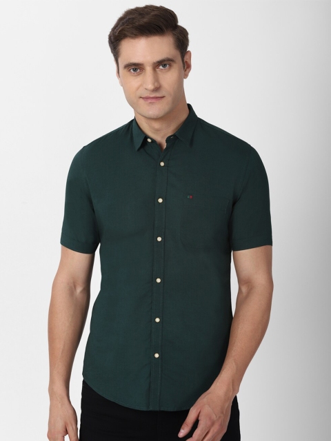 

Peter England Casuals Men Green Slim Fit Casual Shirt