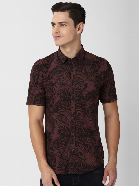 

Peter England Casuals Men Maroon Slim Fit Floral Printed Casual Shirt