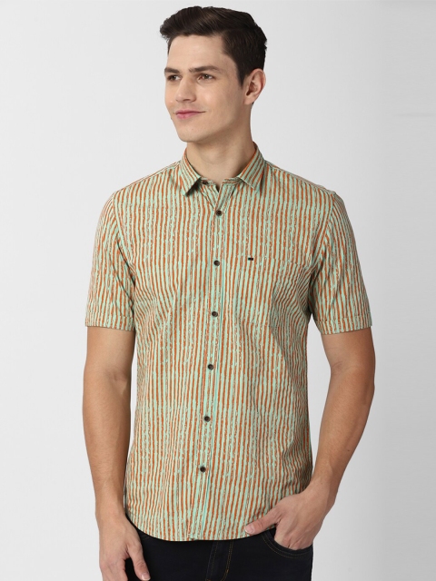 

Peter England Casuals Men Orange Slim Fit Printed Casual Shirt