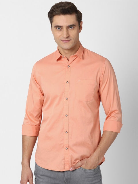 

Peter England Casuals Men Peach-Coloured Slim Fit Casual Shirt