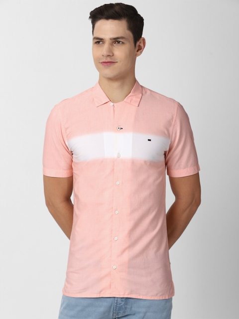 

Peter England Casuals Men Pink Slim Fit Colourblocked Casual Shirt