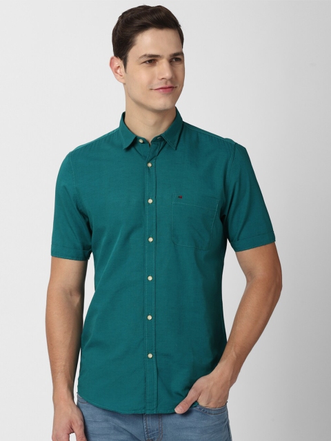 

Peter England Casuals Men Green Slim Fit Casual Shirt