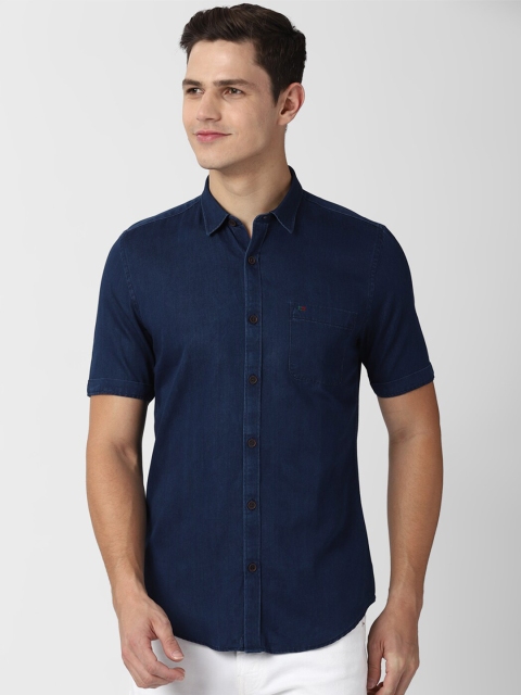 

Peter England Casuals Men Navy Blue Slim Fit Casual Shirt