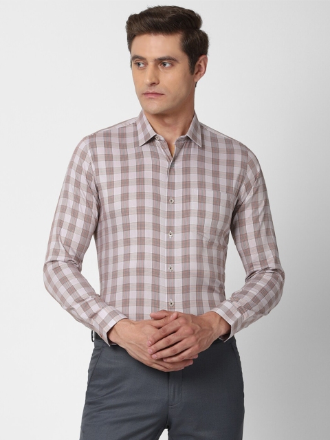 

Van Heusen Men Red Slim Fit Checked Formal Shirt