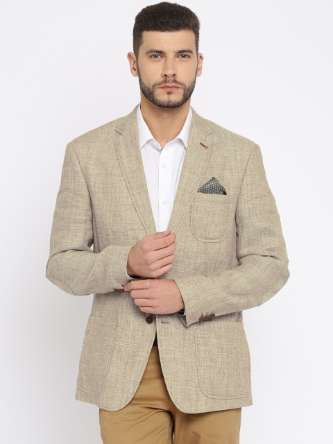 

TAILORMAN Khaki Regular Fit Single-Breasted Linen Casual Blazer