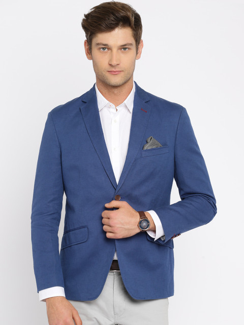 

TAILORMAN Blue Regular Fit Single-Breasted Blazer