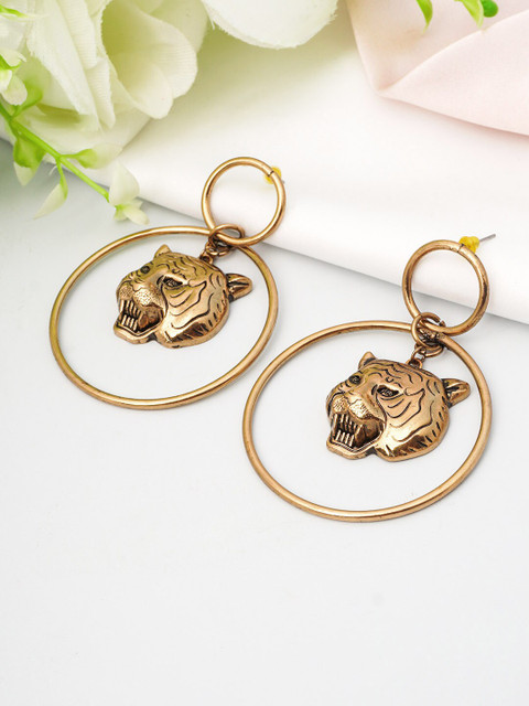 

Ferosh Gold-Toned Circular Drop Earrings