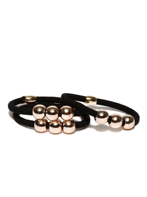 

Accessorize Set of 3 Black Beaded Ponytail Holders