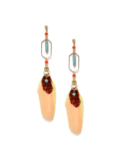 

Accessorize Multicoloured Feather-Shaped Drop Earrings, Multi