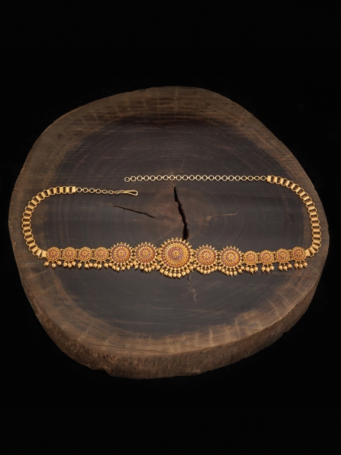 

Kushal's Fashion Jewellery Gold-Toned Red Stone Studded Kamarband