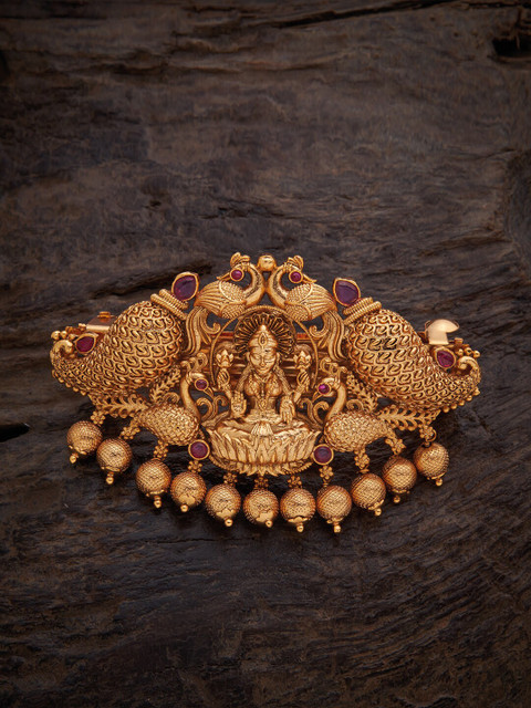 

Kushal's Fashion Jewellery Women Red & Gold-Toned Embellished French Barrette