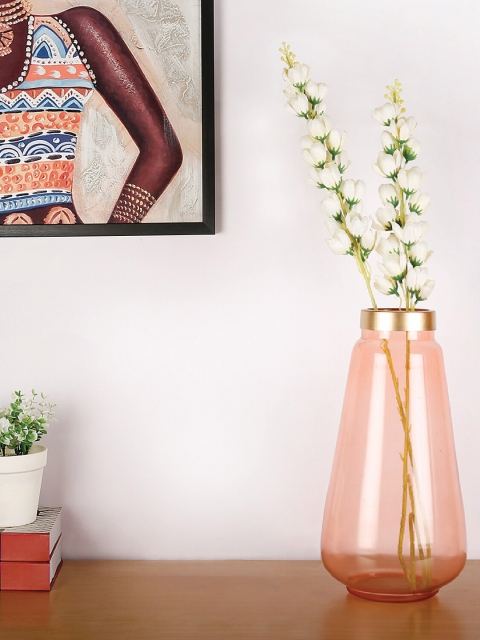 

HomeTown Pink Metal And Glass Vase