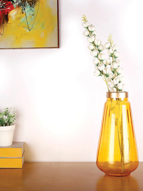 

HomeTown Mustard Solid Glass Vases