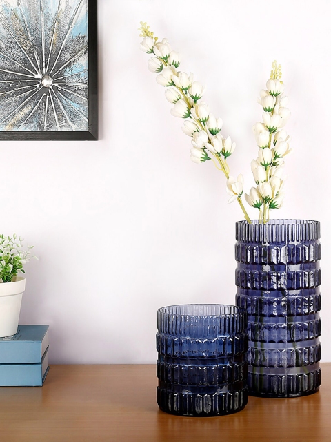 

HomeTown Diva Set Of 2 Black Glass Vases