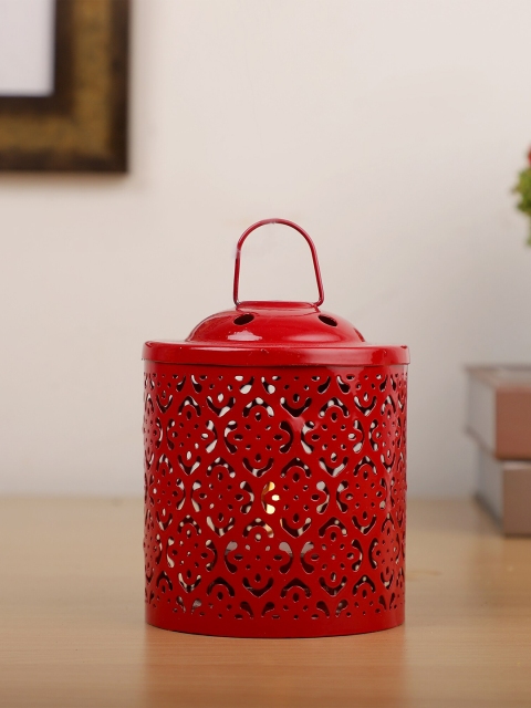 

HomeTown Red Solid Lantern Tea-Light Candle Holder